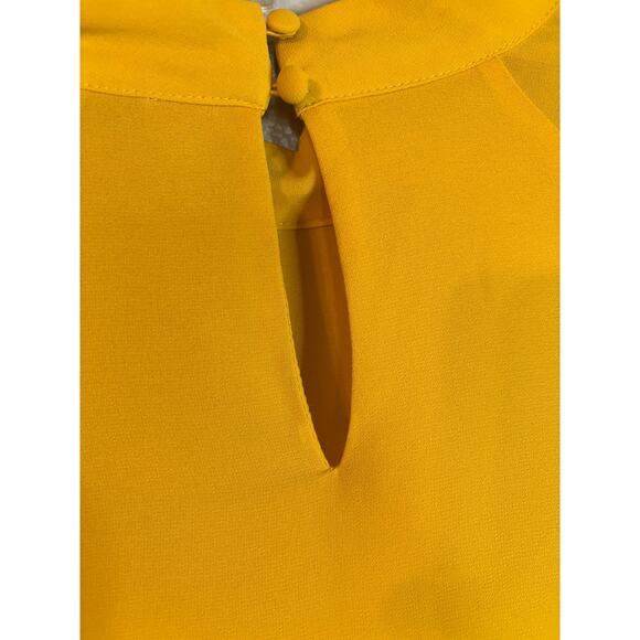 NAKED ZEBRA SUNNY YELLOW LONG SLEEVE BLOUSE SIZE LARGE - Picture 4 of 4